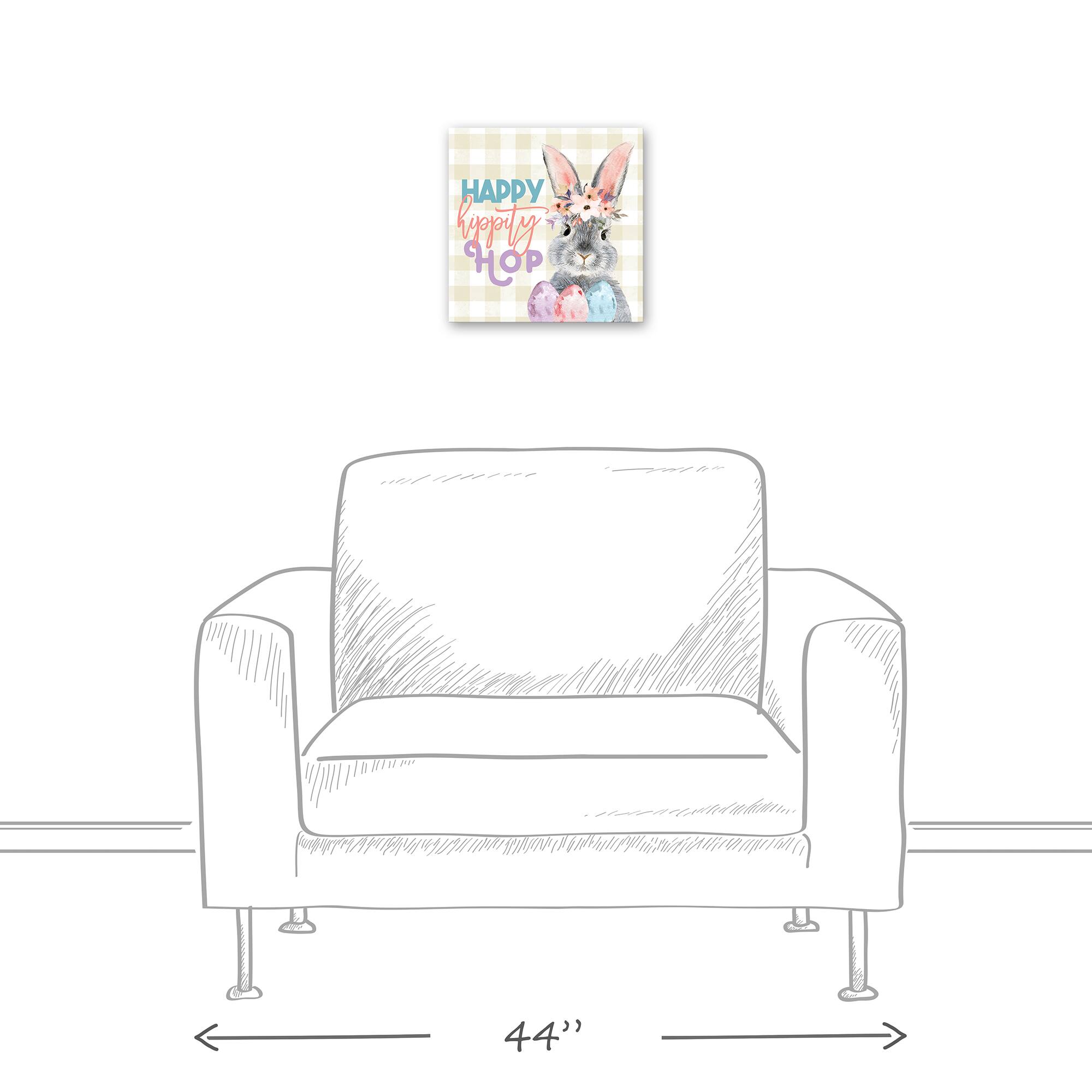 Happy Hippity Hop 12" x 12" Canvas Wall Art